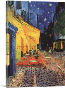 ARTCANVAS Caffè Terrazza di notte 1888 Stampa artistica su tela di Vincent van Gogh - Foto 1 di 13