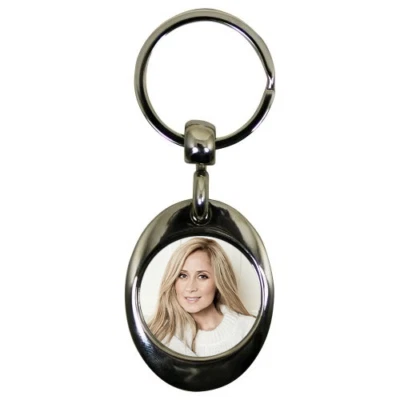 Porte-clés ovale en métal avec jeton caddie Lara Fabian - Photo 1/2