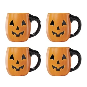 897476 Vintage Halloween Figurale Kürbis Tassen, 4er Set, Halloween - Bild 1 von 6