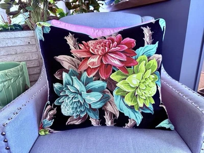 Design Kenya Art Deco Miami Beach Barkcloth Hollywood Glam Vintage Pillow Cover - Image 1 of 4