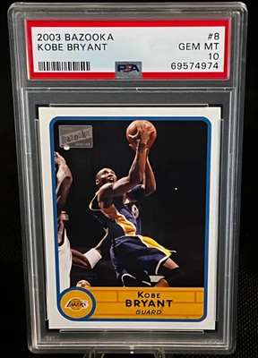 Bazooka #8 2003 Kobe Bryant Lakers Salón de la fama PSA 10 gemas como nuevo Foto 1 de 2