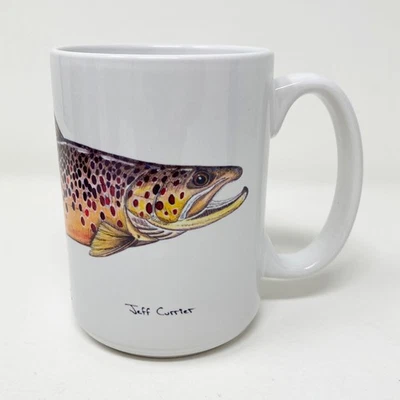 Taza de café trucha marrón Jeff Currier - pescador de pescado Foto 1 de 3