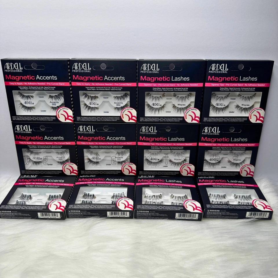 Ardell Magnetic Lashes Lot Of 12 Pairs W/ Applicators NEW  Accent 002 & Wispies - Image 1 of 4