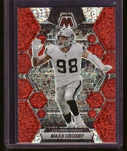 2023 Panini Mosaic Maxx Crosby Red Sparkle Prizm #123 SP SSP Rare LA Raiders - Picture 1 of 1