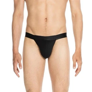 HOM TANGA BRIEFS - MEN’S TANGA BRIEFS IN BLACK - Size Medium - Picture 1 of 4
