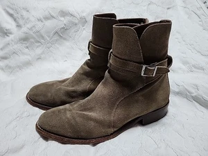 Men's Thursday Boot Company Tan Suede Midcalf Buckle Boots Size 10.5M EUC - Picture 1 of 9