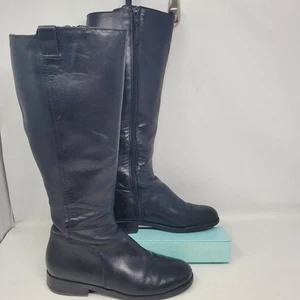 Cole Haan Womens Boots size 8.5B Adler CalissaTall Riding pull-on black Leather - Picture 1 of 7