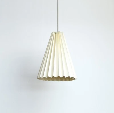 NEW Set 3 NIB White paper origami pleated hanging pendant lampshades Brownfolds - Image 1 of 4