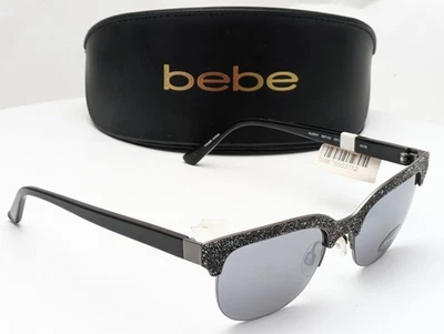 Gafas de sol Bebe BB7169 negro azabache monturas de cejas brillantes con lentes grises para mujer Foto 1 de 4
