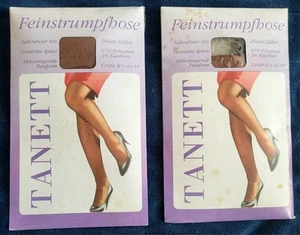 2x Vintage 1990er Feinstrumpfhose Tanett 20 DEN, Gr.44/48, Visone, OVP - Bild 1 von 2