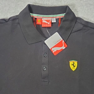Puma Scuderia Ferrari Mens Black Short Sleeve Polo Shirt Size XL - Picture 1 of 16
