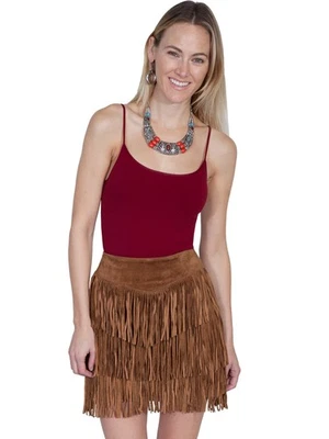 Scully Womens Cinnamon Boar Suede Fringe Skirt - Image 1 of 4