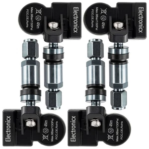 4x Tire Pressure Sensors TPMS Sensors Metal Valve Gunmetal for Toyota Proace 201 - Picture 1 of 12