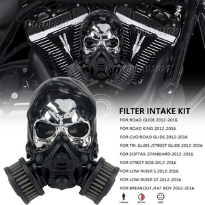 Skull Air Cleaner Intake Filter Kit For Road Glide King Street Glide 2012-2016 - Picture 1 of 18