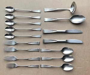 GORHAM SWALLOW Edelstahl Besteck 16 Teile Löffel Gabel Serviermesser - Bild 1 von 4