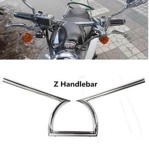 1" Universel Moto Guidon Z Style Chrome Drag Bar Pour Honda Harley Yamaha ATV - Picture 1 of 6