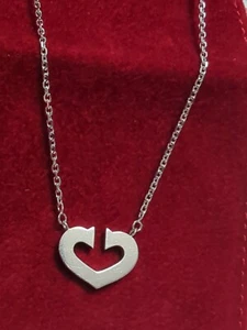 Cartier 18K White Gold C Heart de Cartier Pendant Necklace - Picture 1 of 18