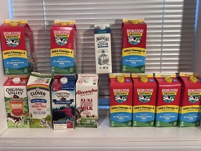 Lot Of 12 EMPTY Containers From Milk And Kefir For Upcycle, Craft, Recycle Art - Image 1 of 4