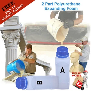 2 Part (2 x 500ml) Liquid Polyurethane Expanding Foam Kit 1kg Density Equal Part - Picture 1 of 3