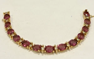 PANETTA VINTAGE AMETHYST CRYSTAL GLASS & RHINESTONE BRACELET - Imagen 1 de 9