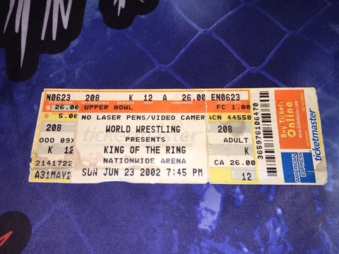 WWE  “KING OF THE RING” TICKET STUB (2002) NATIONWIDE  (FULL TICKET/NOT IN HALF) Cover