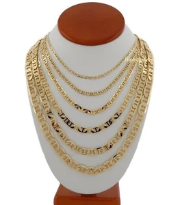 Herren Mariner Anker Gliederkette 14k vergoldet 3mm bis 9mm 20 - 30 Zoll Halskette - Bild 1 von 7