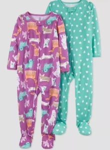 2 Pack Carter's Just One You® Toddler Girls' Dogs Footed Pajama - Purple - Picture 1 of 1