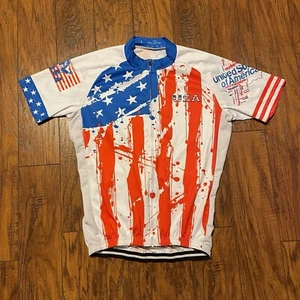 Molito Mens Cycling Jersey Size L USA Bicycle Jacket Road Bike Pockets Full Zip - Picture 1 of 15