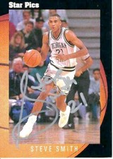 1991 Star Pics Steve Smith Autographed Card
