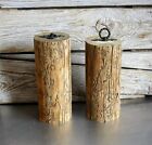 TWO Hand Crafted 80 years Old Tree Door Stop Stoper Chunky Rustic Country Home