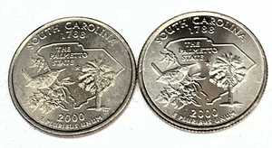 # C2085 SOUTH CAROLINA STATEHOOD QUARTERS, P & D from MINT ROLLS - Picture 1 of 2