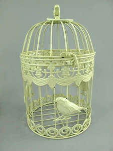 Antik Deko Vogelkäfig aus Metall Pflanzkäfig Blumenkäfig Käfig rund (k) - Bild 1 von 3