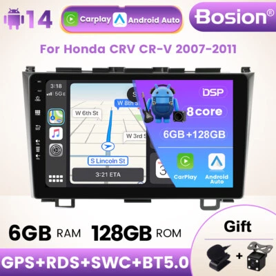 For Honda CRV CR-V 2007-2011 Android 14 Car Stereo Radio Carplay GPS SAT NAV BT - Image 1 of 4