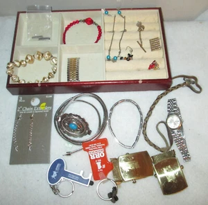 Variety Of Jewelry, Watche Necklaces, Bracelets, belt Buckles-costume mostly - Picture 1 of 11