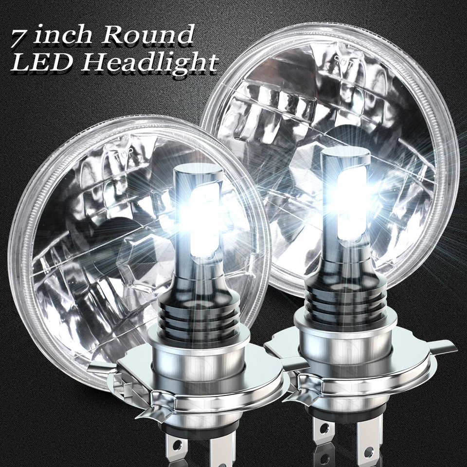 Halo 7"Round Led Headlight H4-H13 Hi/Lo Bulb for Chevy C10 C20 C30 G10 G20 K10 - Image 1 of 4