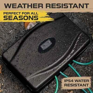 Outdoor Weather Resistant Connection Box -Cover for Extension Cord Black - Picture 1 of 5