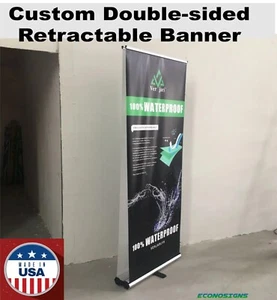 Doppelseitig einziehbarer Zugbannerständer kostenloser Druck Messe Veranstaltung 33x80 - Bild 1 von 3