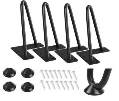 Y&Y DECOR Set of 4 Metal Hairpin Coffee Table Leg 2-Rod Desk Furniture Legs 6"