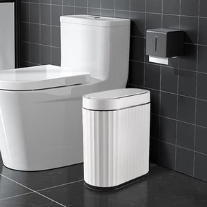Bathroom Trash Can with Lid 2 Gallon Small Sensor Garbage Can, 9 Liter Slim Smar - Picture 1 of 12