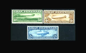 US Air Mail Stamp-Mint OG&H, VF/XF S#C13-15 RARE MUSEUM very lightly hinged, C14 - Picture 1 of 1