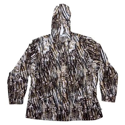 Zenergy Jacket Women's 3 Multicolor Animal Print Stretch Long Sleeve Hooded NWT - Image 1 of 4