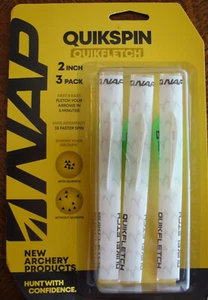 NAP Quikfletch Quickspin 2 Zoll (3er Pack NAP-60-635W) Neu in Verpackung   - Bild 1 von 3