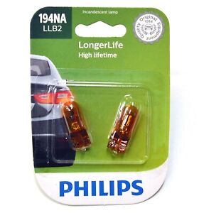 Philips LongerLife 194NA 4W Two Bulbs Front Side Marker Light Replacement OE