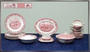 Speiseservice Country Life" von Myott  England teller platte rot schale - Bild 1 von 17