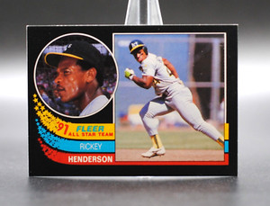 1991 Fleer RICKEY HENDERSON All-Star Insert Card #10 Oakland Athletics