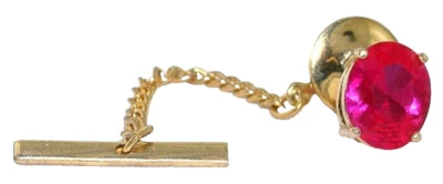 10x8 Oval Lab-Created Bright Ruby 14Kt Yellow Gold Tie Tack EBS7838/41223 - Image 1 of 2