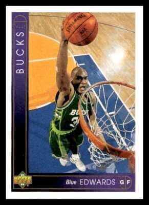 1993 Upper Deck   #61 Blue Edwards Milwaukee Bucks Basketball Card - Image 1 of 2
