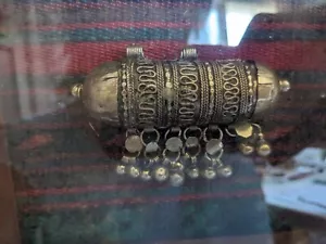 Antique Silver Hirz Scroll Holder Good Luck Ajran Arga Saudi Persian Kilim - Bild 1 von 8