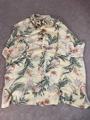 Caribbean Mens Hawaiian Button Down Shirt Short Sleeve Multicolor Silk Blend XL - Image 1 of 4