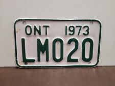 1973 ONTARIO SNOWMOBILE  License Plate Tag original.